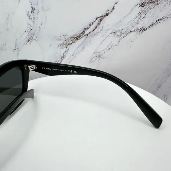 New PRADA Sunglasses Black Butterfly Cat Eye Logo Symbole Logo New - Picture 9 of 16